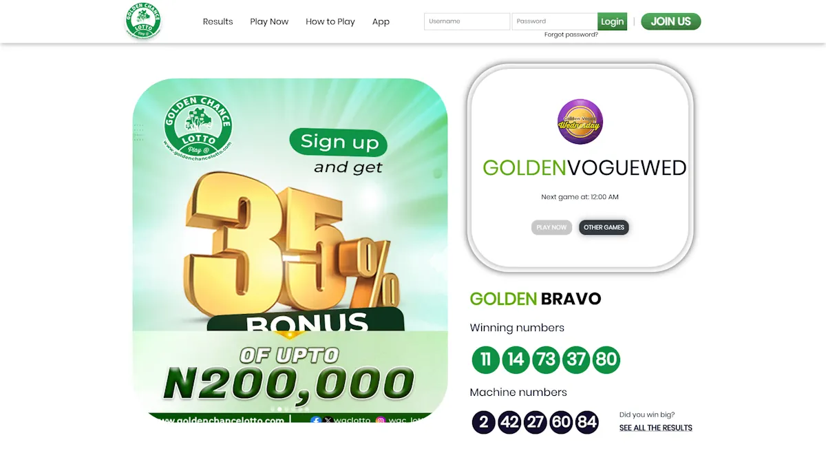 Golden Chance Lotto Home Screenshot